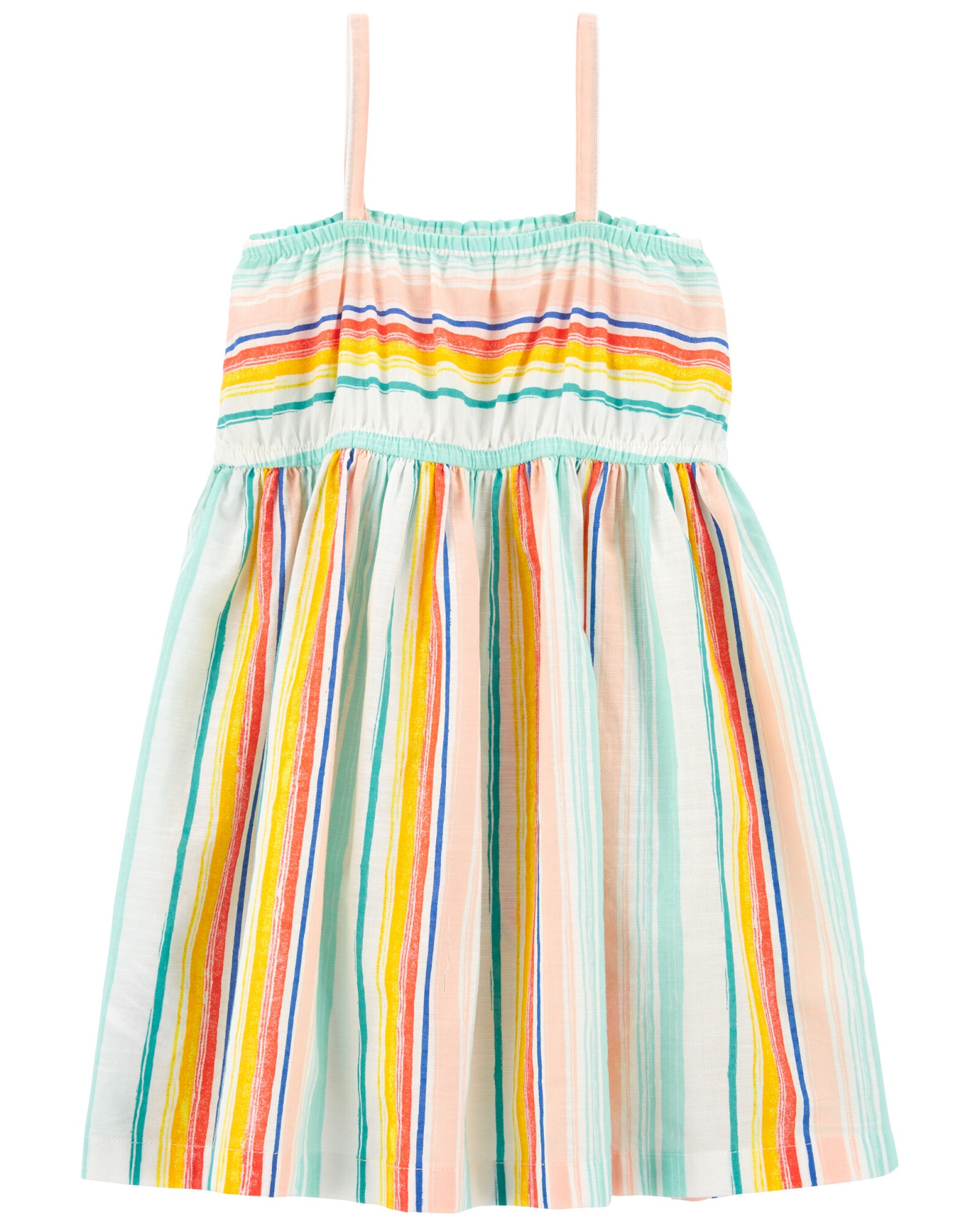 Vestido solera de algodón con fruncido Vestido solera de algodón con fruncido