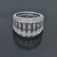 Anillo en oro 18k blanco, calado, con brillantes Anillo en oro 18k blanco, calado, con brillantes