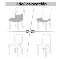 Funda Para Silla Comedor Cubre Asiento Elastizada Y Lavable Beige