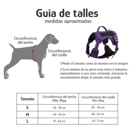 Arnés y Correa Para Perro Reflectivo Ajustable Reforzado Lila