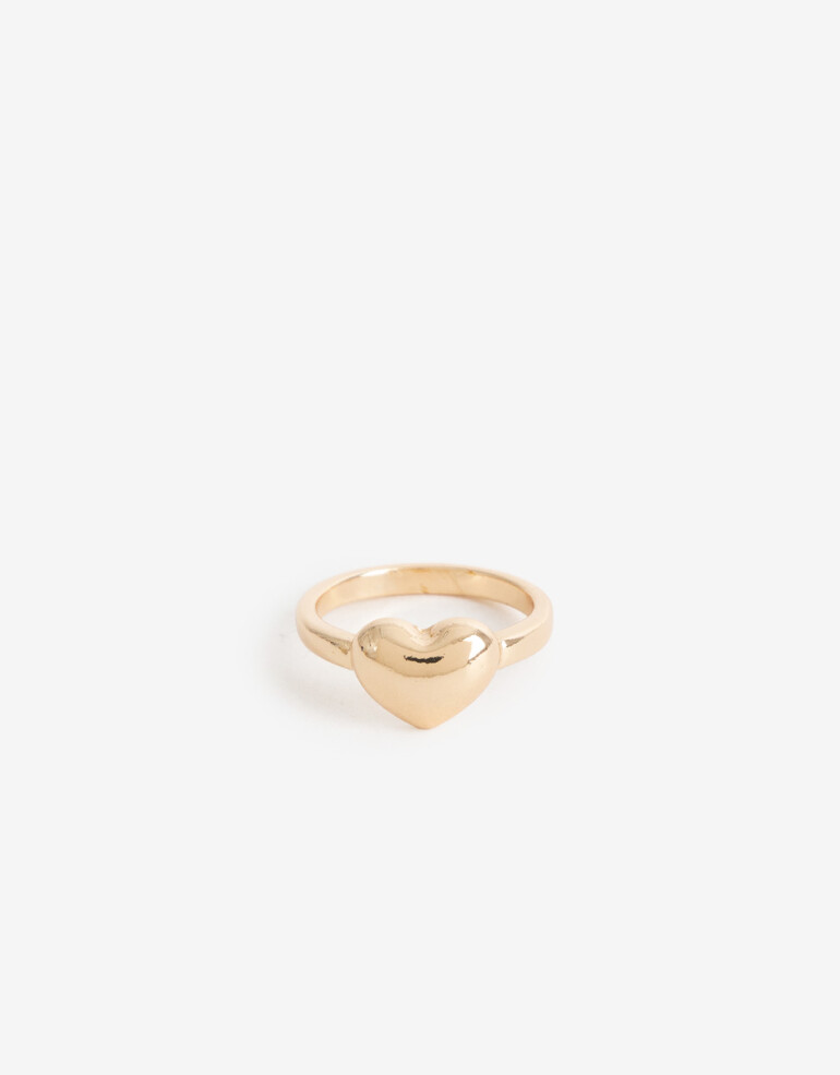 Anillos Chicos Metal Anillo Corazón Metal - Dorado