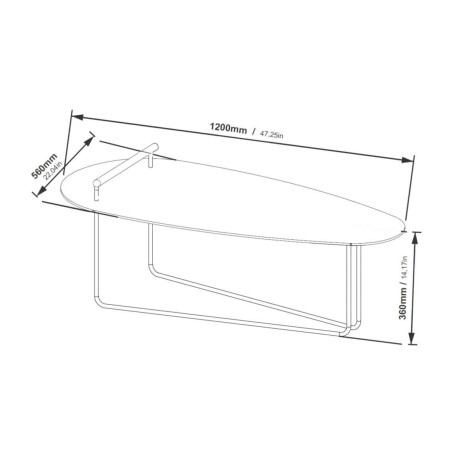 Mesa de centro side Organic Large Linea Manhattan