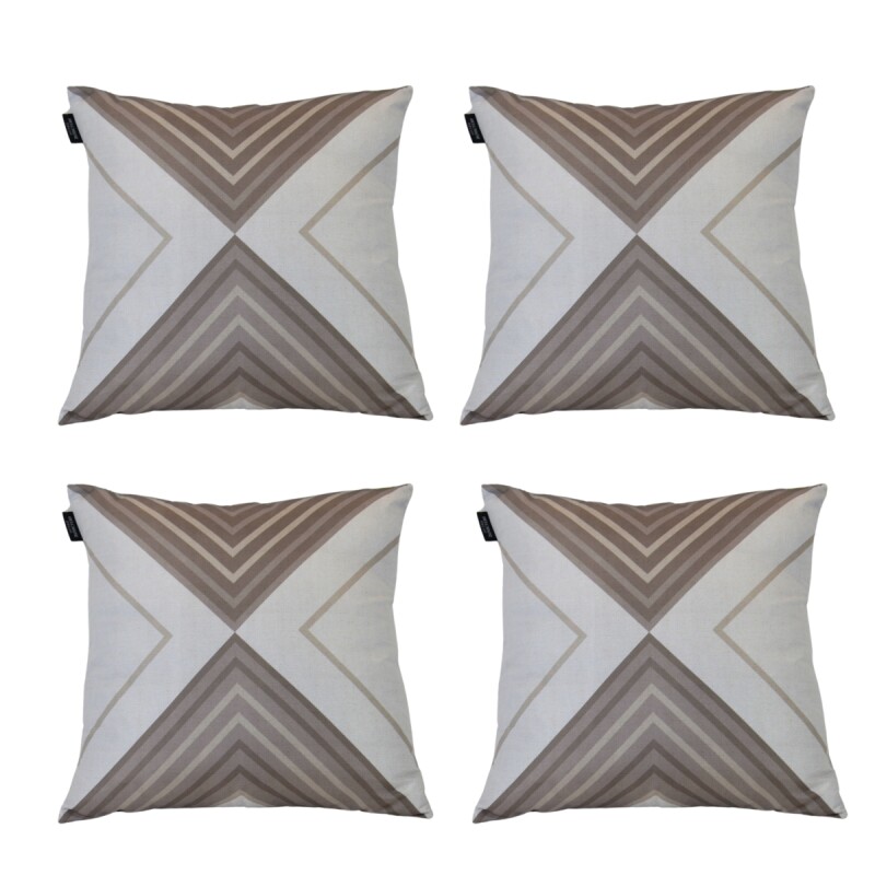Set x4 funda de almohadones lisa 43 x 43 cm RAYAS BEIGE