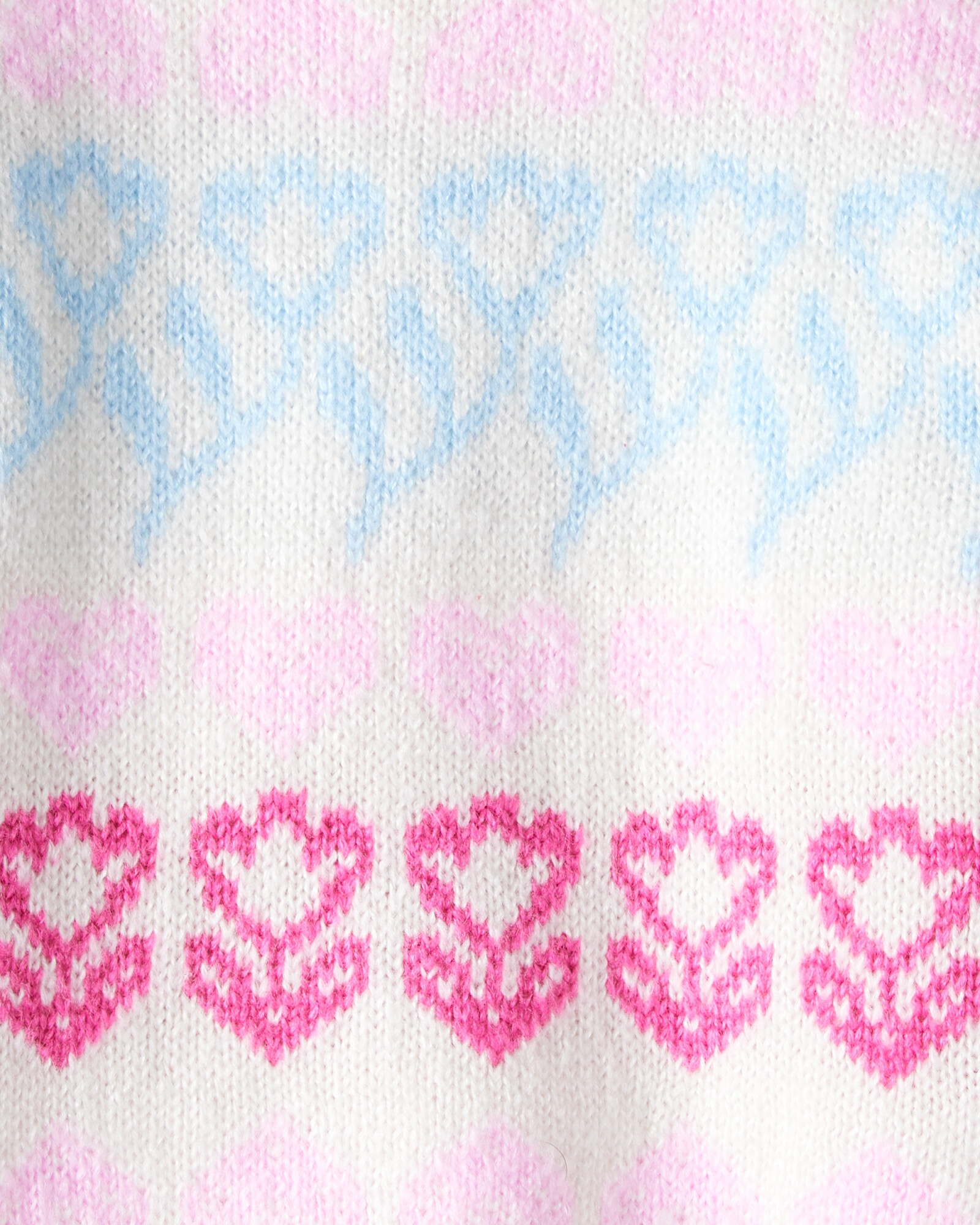 Buzo de punto, diseño corazones y flores Sin color