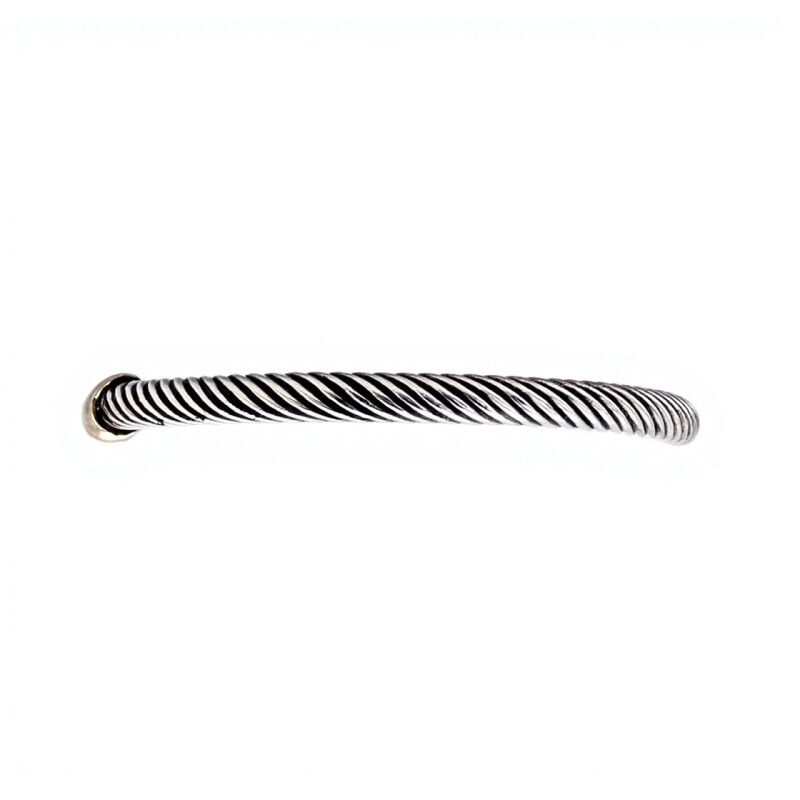 Brazalete Torneado-Plata y Oro-Sin piedra- BR5004 sinpiedra