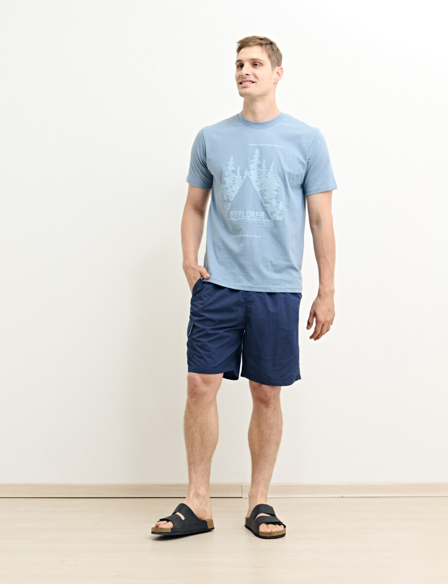 SHORT HARRINGTON LABEL - Azul Oscuro 