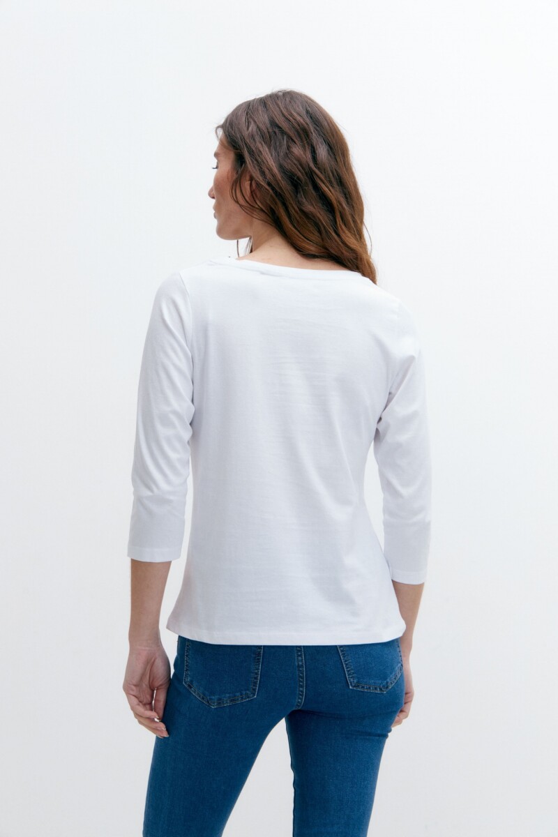 Remera escote bote blanco