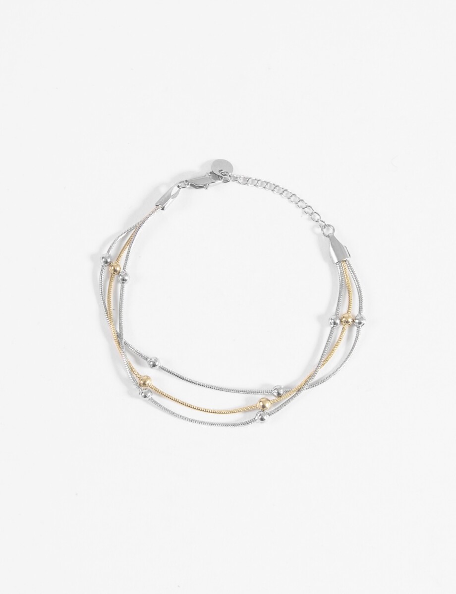 Pulsera triple acero - multicolor 