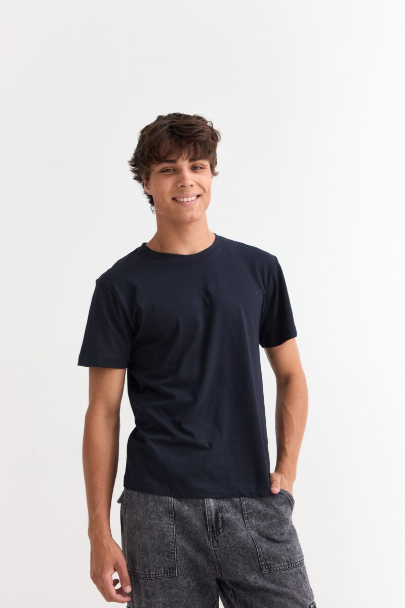 Remera básica manga corta - Azul marino 