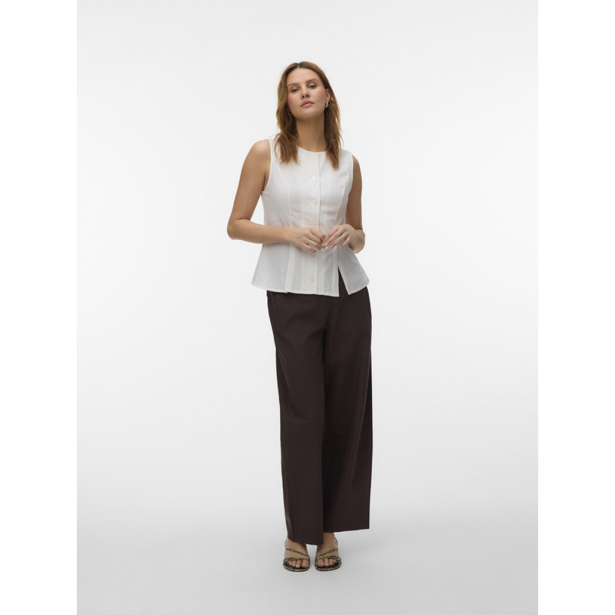 VMSELMA WAISTCOAT WVN NOOS - SNOW WHITE 