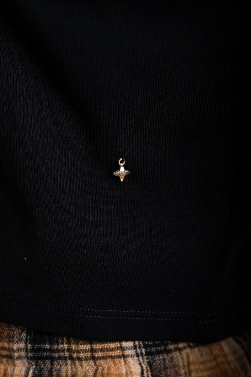 Polera Algodón Elastano Negro