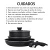 Batería De Cocina Selecta 5 Pzas Mango Extraíble Negro