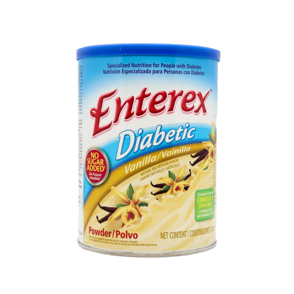 ENTEREX DIABETIC VAINILLA POLVO LATA X 4
