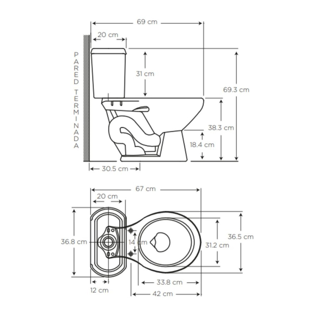 Inodoro con mochila Andes Edesa Blanco con tapa Inodoro Con Mochila Andes Edesa Blanco Con Tapa