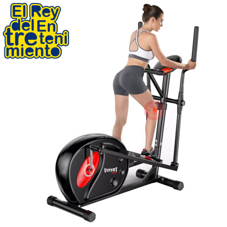 Bicicleta Elíptica Magnética Expert Fitness Caminador Negro