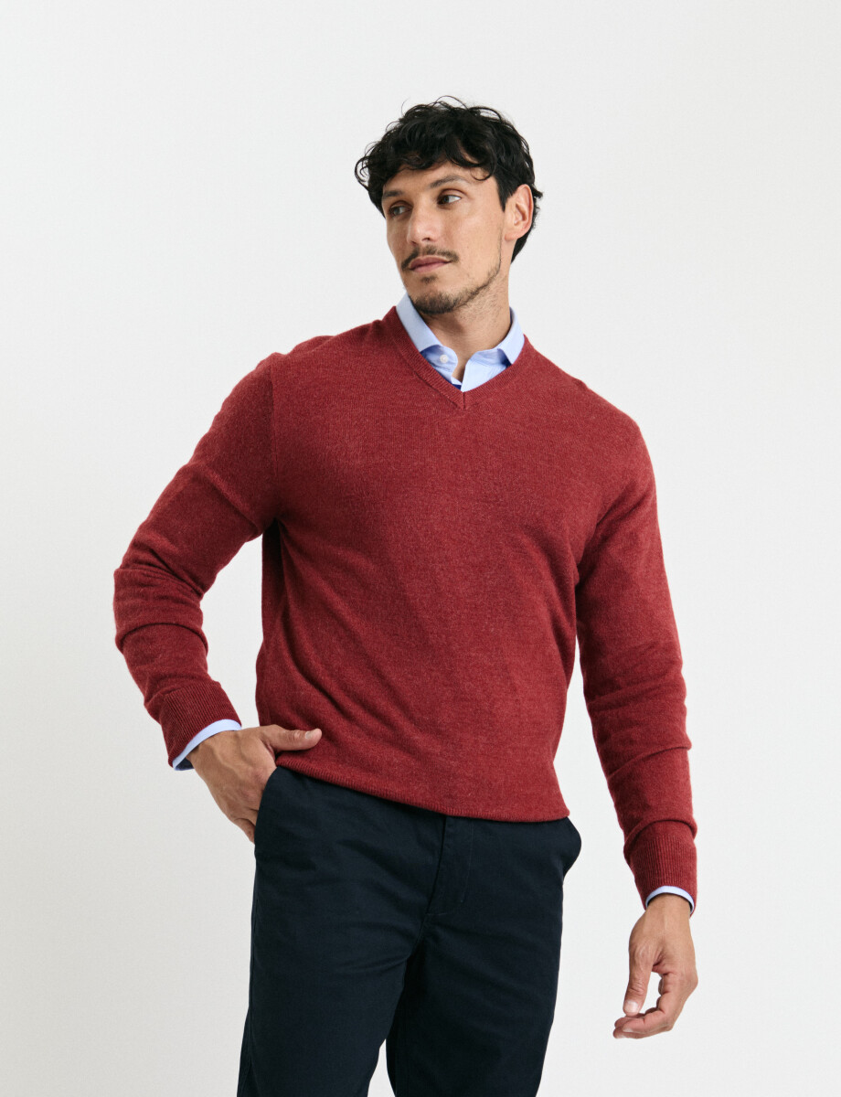 470985 SWEATER HARRINGTON LABEL Ladrillo
