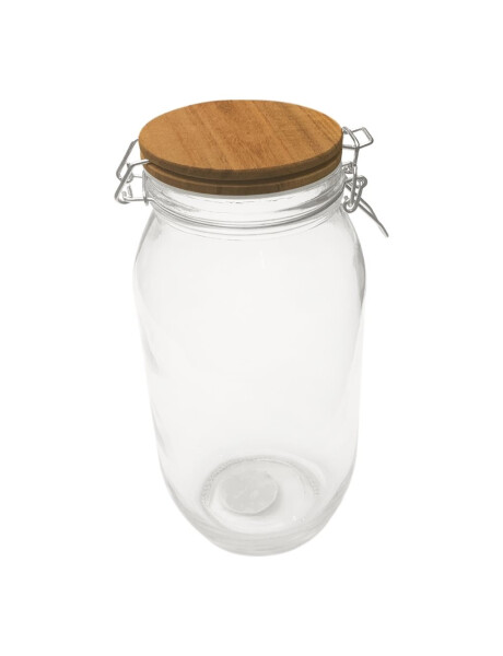 RECIPIENTE VIDRIO 2000ML TAPA MADERA/BROCHE D12.5XH25.5CM RECIPIENTE VIDRIO 2000ML TAPA MADERA/BROCHE D12.5XH25.5CM