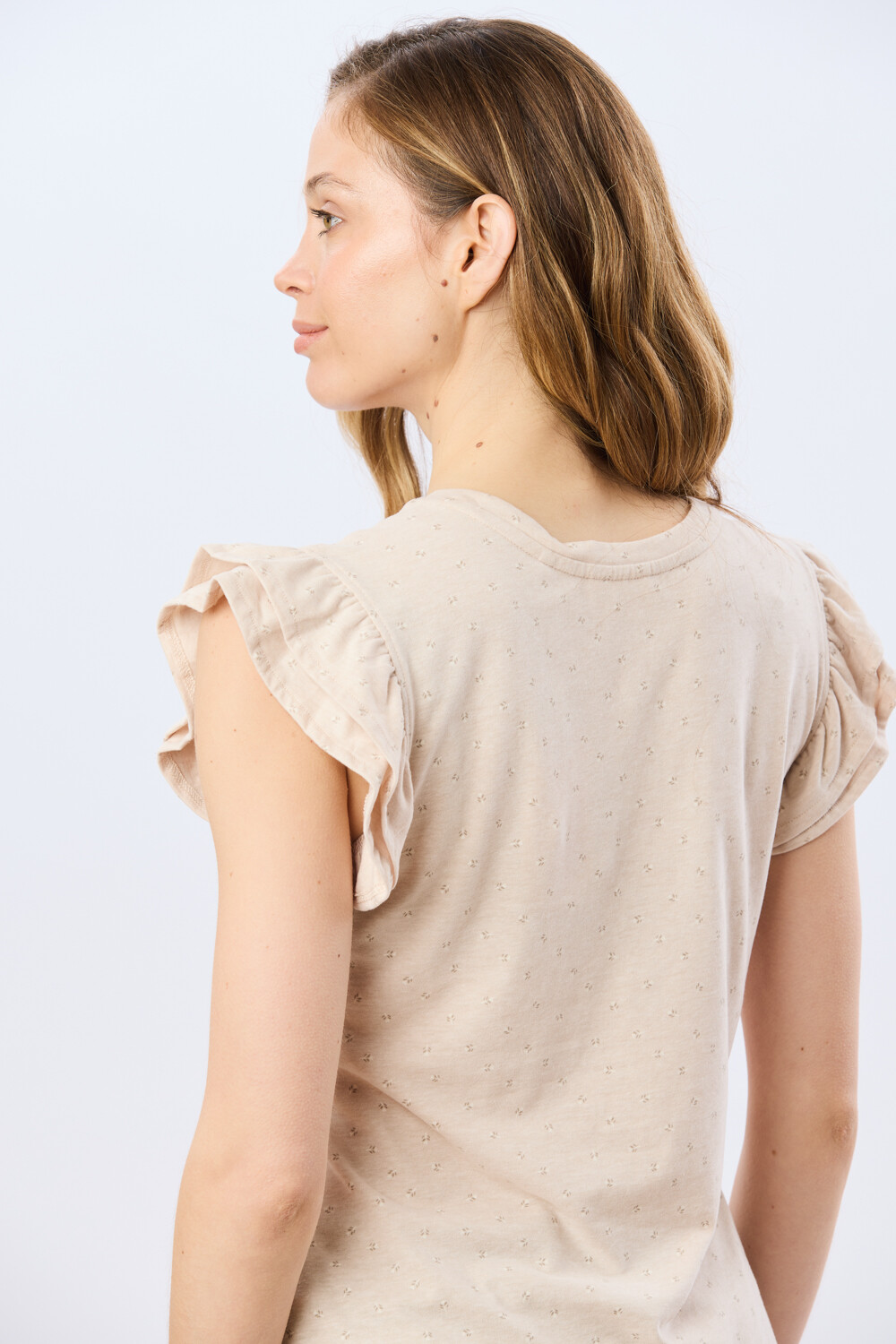 REMERA ESTAMPADA DE ALGODÓN Beige