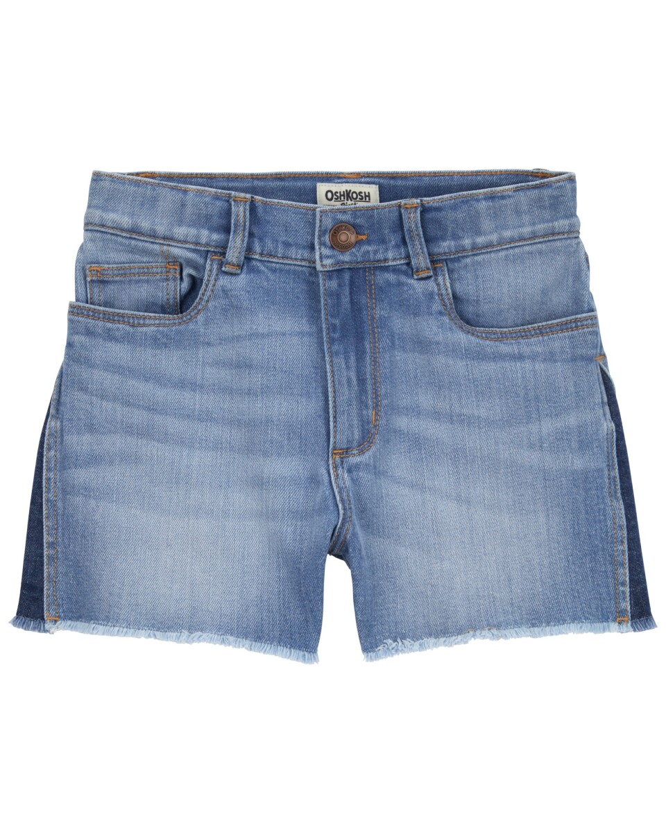 Short jean con piezas laterales 