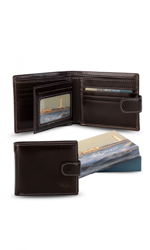 BILLETERA CUERO VULCANO CAOBA