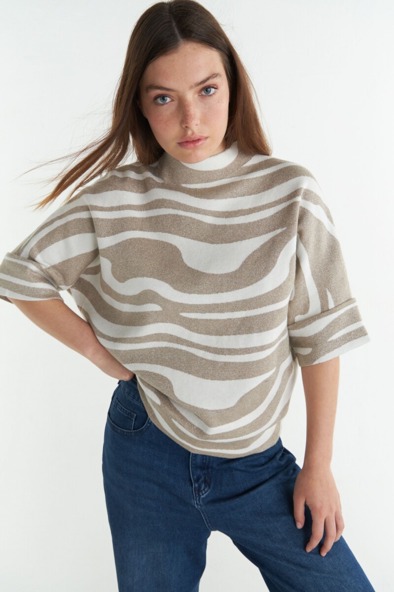 Sweater Andes Beige/Blanco