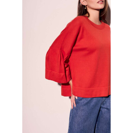 Sweater Manga Volados Rojo