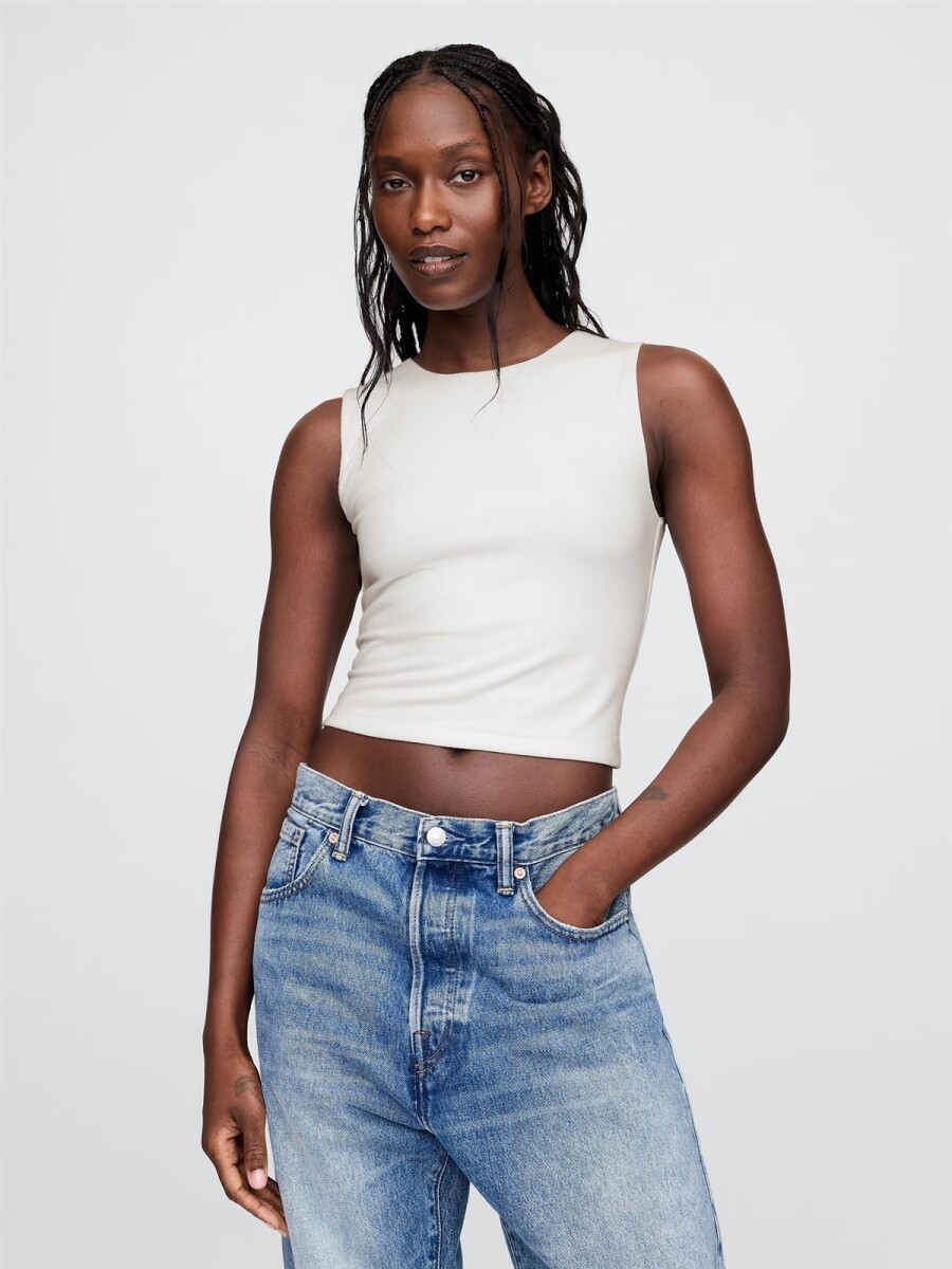 Musculosa Crop Mujer - New Off White 