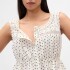 SL LACE TIE FEMME TOP BLACK DOTS