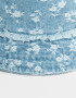 Sombreros Piluso Denim Florcitas - Azul Celeste