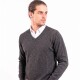 Sweater Algodon Escote V Grey