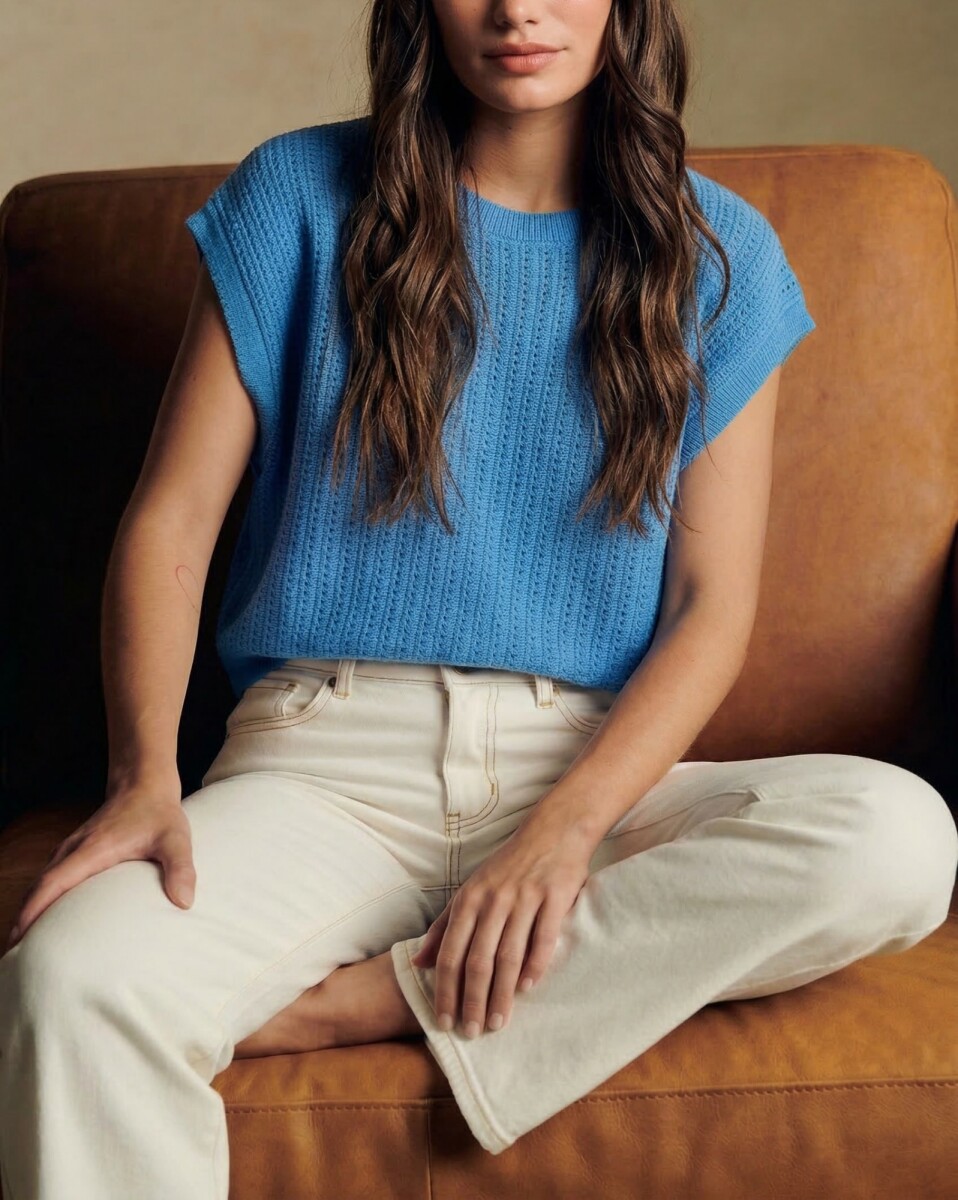 Chaleco Lurex - Azul 