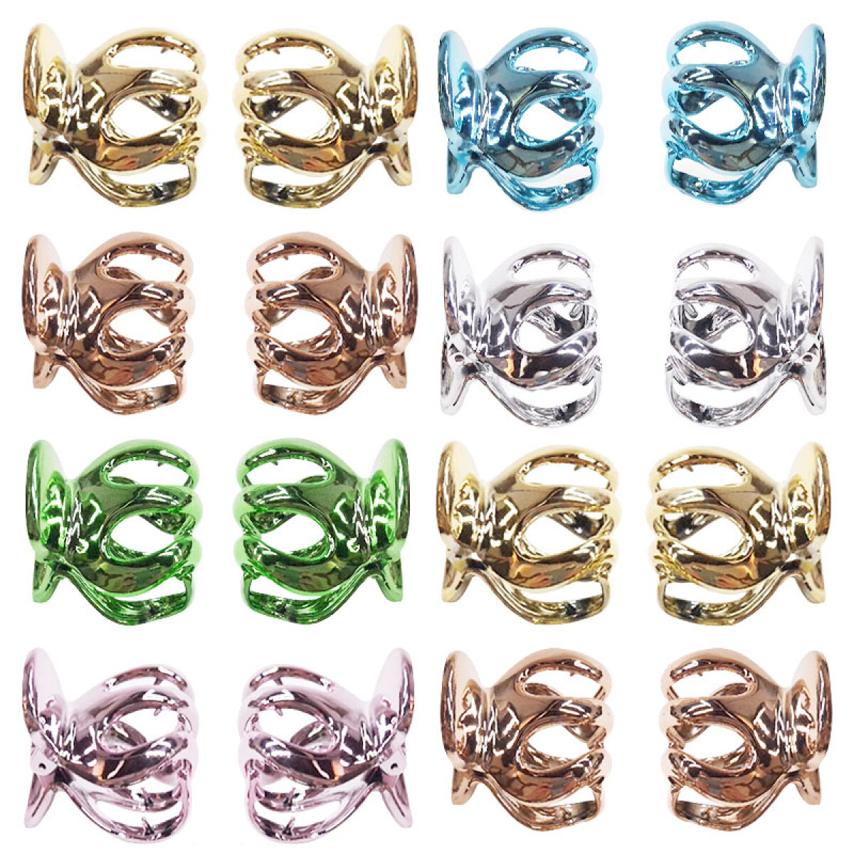 Broches pinzas de colores metalizados para el cabello 2pcs - Broches Pinzas De Colores Metalizados Para El Cabello 2pcs 