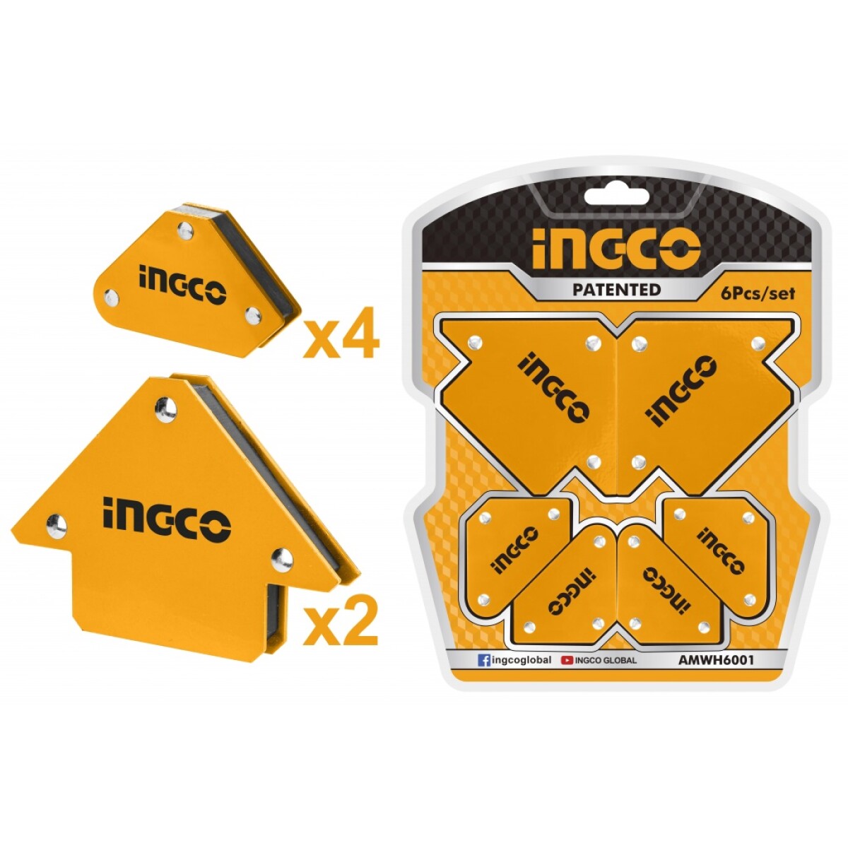 SET 6 ESCUADRAS MAGNETICAS INGCO 