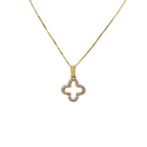 Cadena y Colgante en Oro 18Kilates con Zirconia Cadena y Colgante en Oro 18Kilates con Zirconia