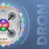 Drone Ovni Ufo Nave Espacial Luces RGB Control Remoto 80 Mts Color Gris