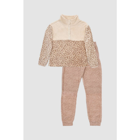 60.1583 pijama cierre leopardo Beige