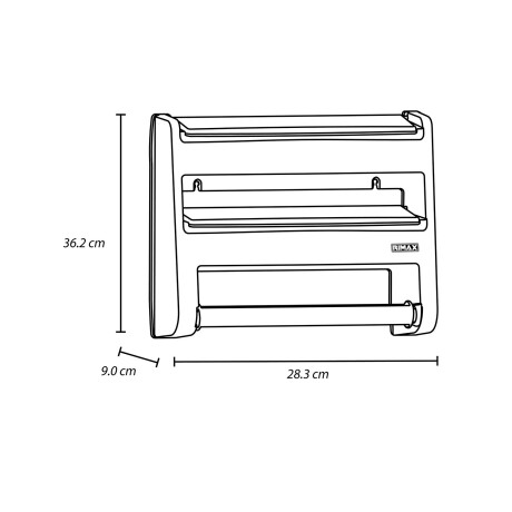 Portarrollos de cocina triple Rimax para colgar Blanco Portarrollos de cocina triple Rimax para colgar Blanco