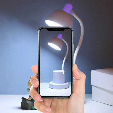 Lámpara veladora de escritorio con portalápices Celeste