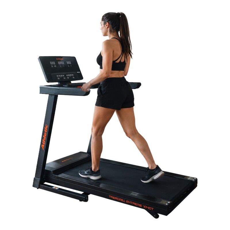 Caminadora plegable Athletic 1040T |16 km/h + inclinación automática + Bluetooth Negro