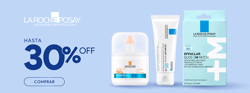 La Roche Posay hasta 30% off.