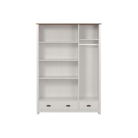 Ropero 3 puertas 2 cajones Madera maciza Linea Colonial Blanco