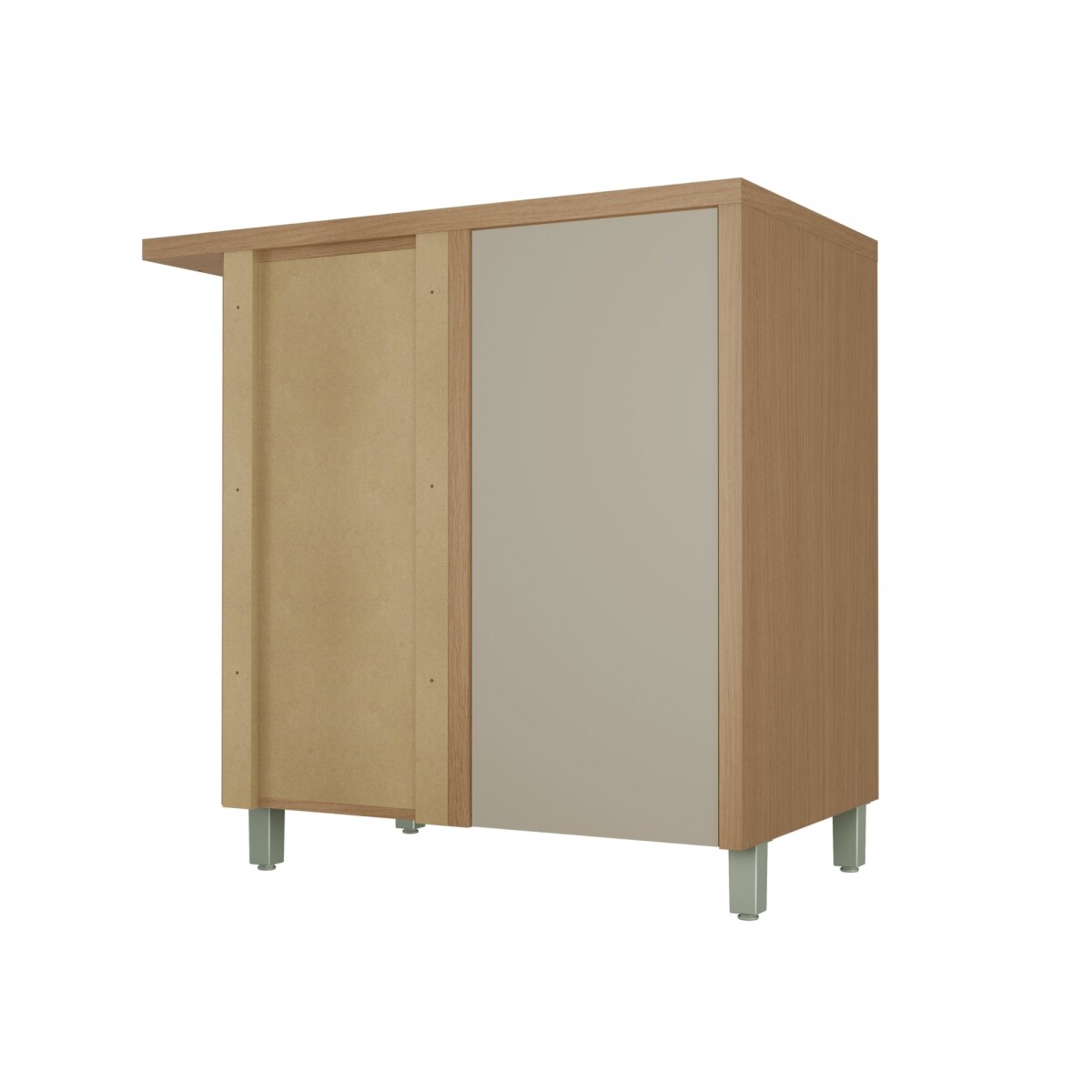 Bajo Mesada Esquinero Condessa 52cm Marron/Gris 