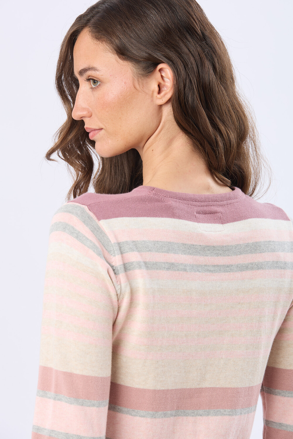 BUZO TEJIDO RAYADO Rosado