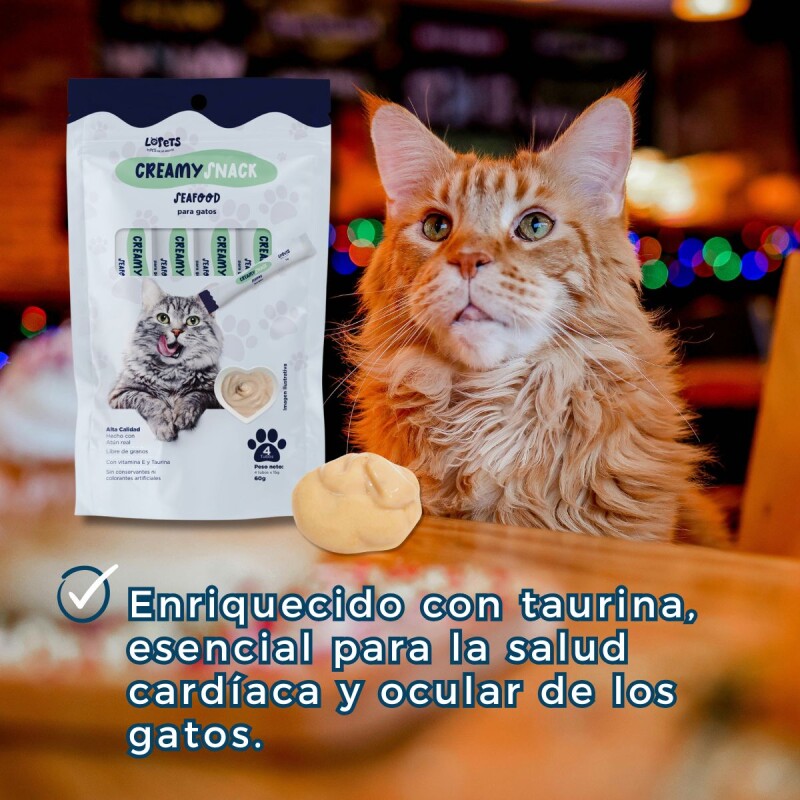 PURÉ LOPETS CREAMY SNACK GATO MARISCOS 60 GRS PURÉ LOPETS CREAMY SNACK GATO MARISCOS 60 GRS
