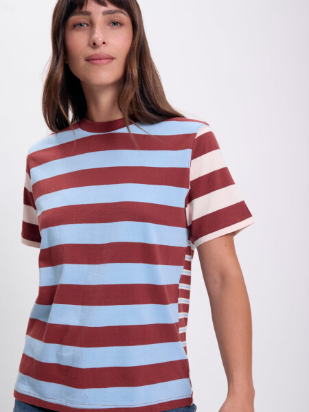Remera estampa Rayas Marrón
