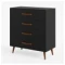 Cómoda Cajonera Padua 4 Cajones Blanca Negro