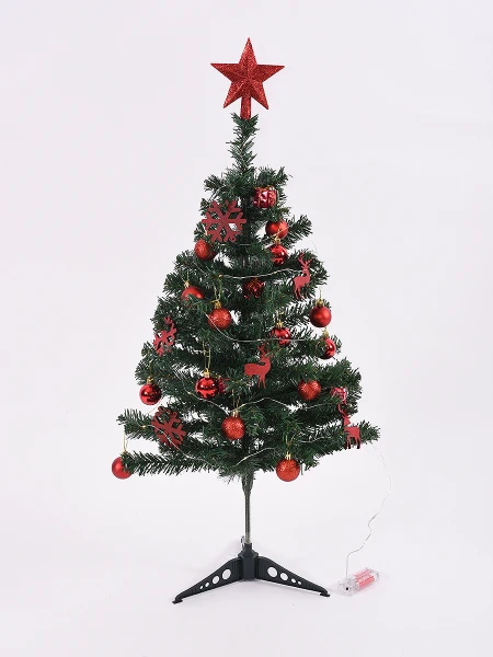 ÁRBOL CON ESFERA Y LUCES ROJO