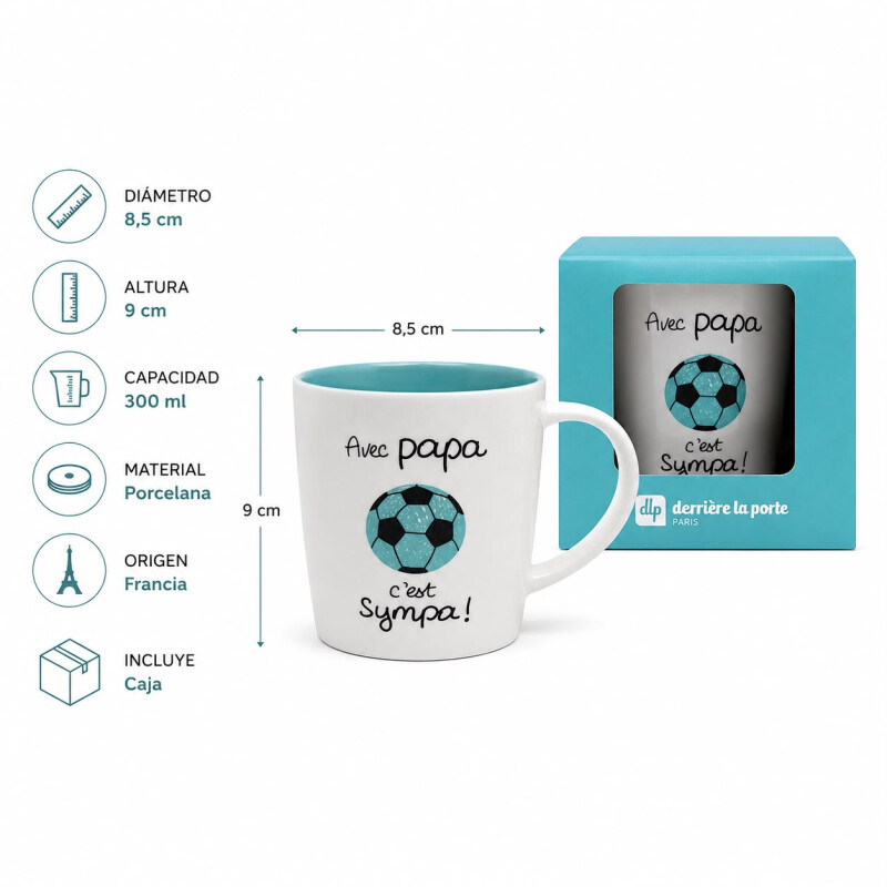Taza en Porcelana 300ml Pelota