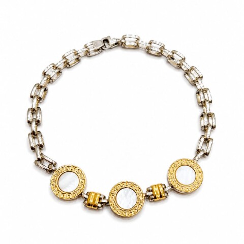 Pulsera con tres medallas de Nacar Pulsera con tres medallas de Nacar
