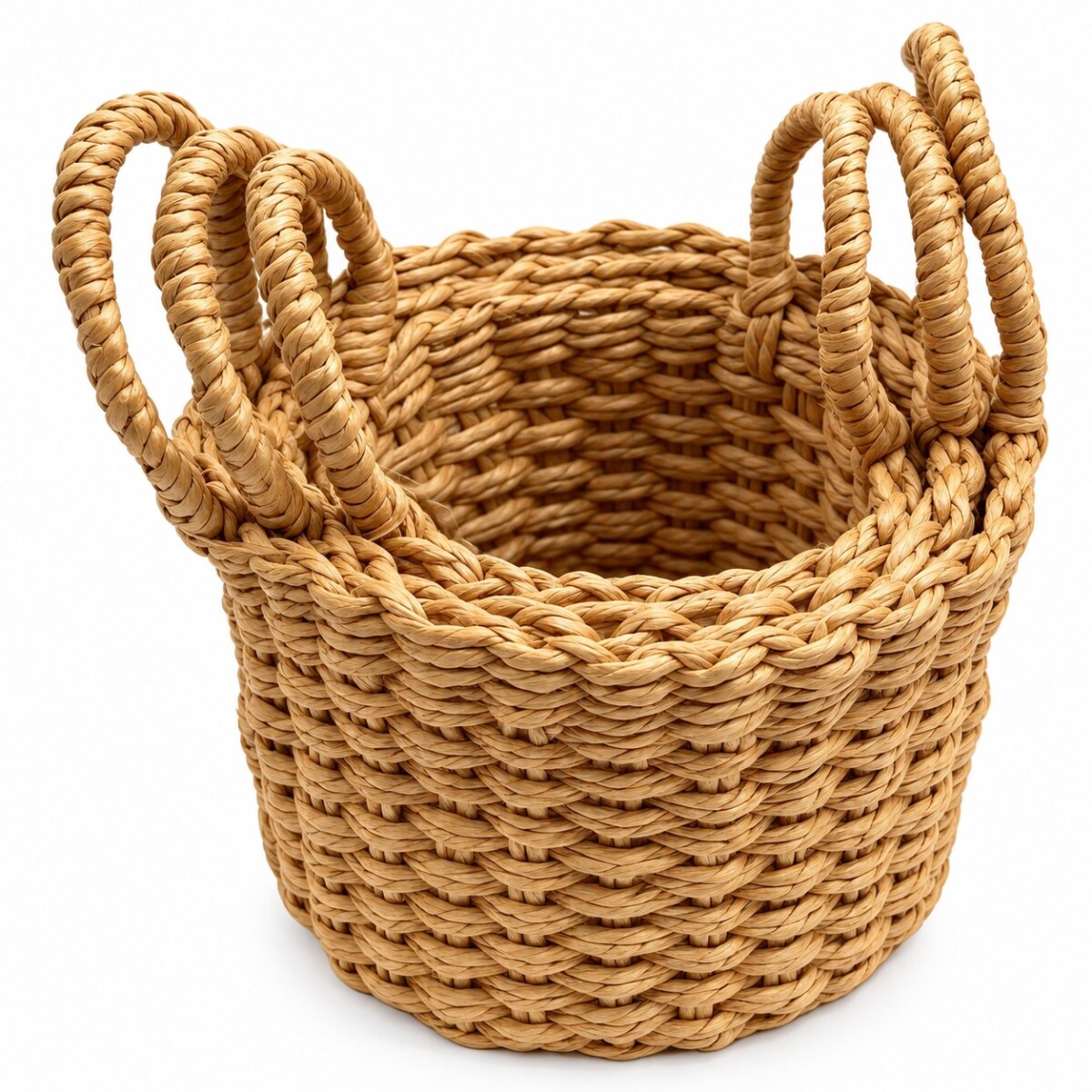 CANASTOS 3 UNIDADES COLOR BEIGE 21.5X15 - 16X14 - 15X12 HP0057 